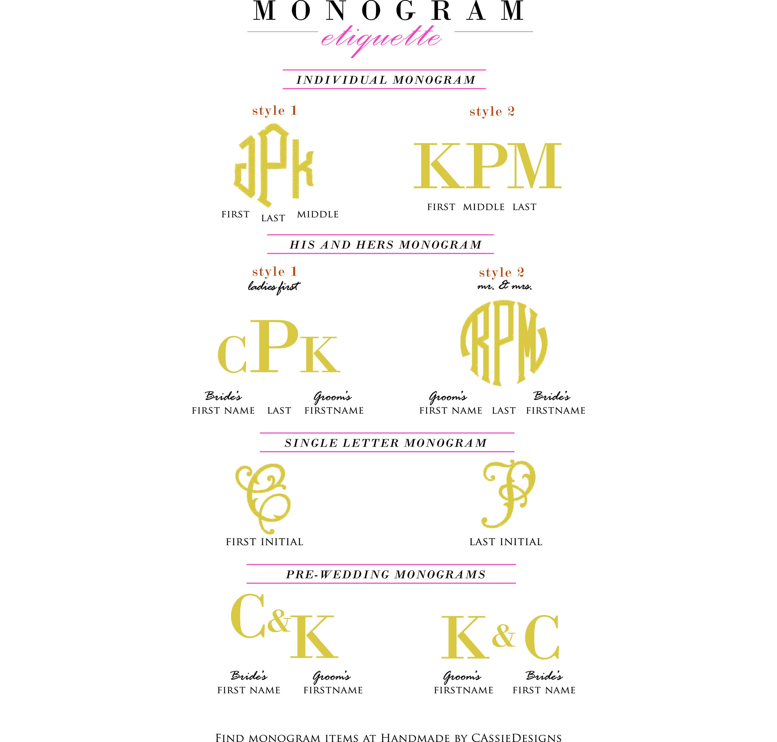 Monogram Designs  Handmade by CassieDesigns